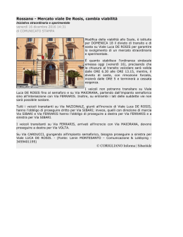 Rossano - Mercato viale De Rosis, cambia viabilità © CORIGLIANO
