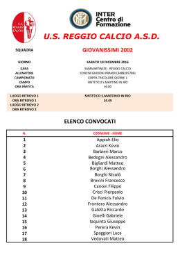 S.MARTINO 16:00 - US Reggio Calcio ASD