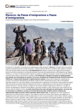 Marocco: da Paese d`emigrazione a Paese d`immigrazione