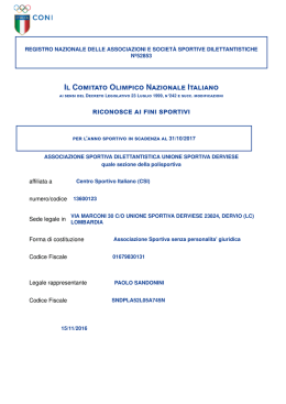 Certificato Volley CSI - Unione Sportiva Derviese