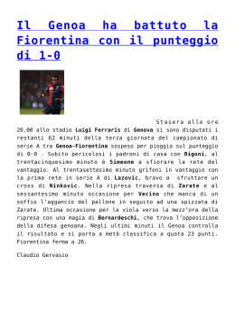 Il Genoa ha battuto la Fiorentina con il punteggio di 1-0