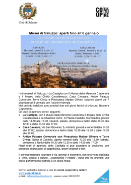 Musei di Saluzzo: aperti fino all`8 gennaio