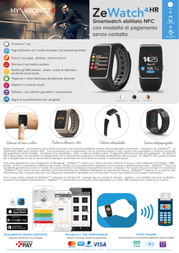 Smartwatch abilitato NFC con modalità di pagamento