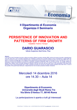 persistence of innovation and patterns of firm growth dario