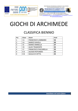 Classifica Biennio - Liceo Classico Carducci Cassino