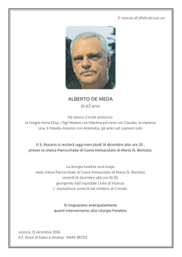 Alberto De Meda - Annunci Funebri