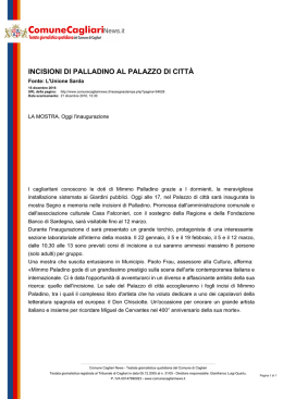 Comune Cagliari News - Incisioni di Palladino al Palazzo di città