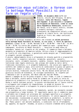Commercio equo solidale: a Varese con la bottega