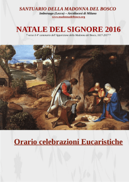 Calendario Natale 2016 - santuario madonna del bosco