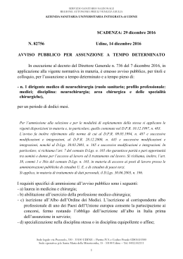 Avviso Neurochirurgia - Regione Autonoma Friuli Venezia Giulia