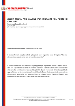 Zedda frena: "No all`hub per migranti nel porto di Cagliari"