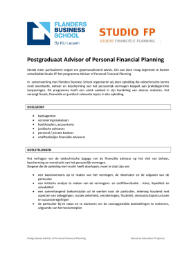 Postgraduaat Advisor of Personal Financial Planning