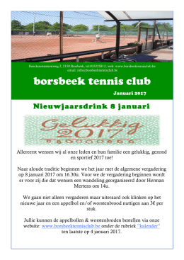 nieuwsbrief - Borsbeek Tennis Club
