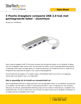 4 Poorts draagbare compacte USB 3.0 hub met geïntegreerde kabel