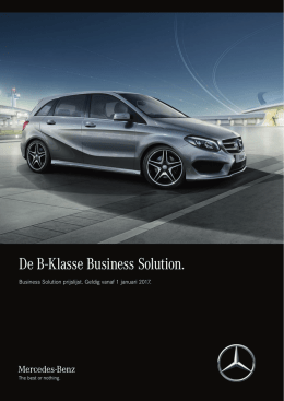 De B-Klasse Business Solution. - Mercedes-Benz
