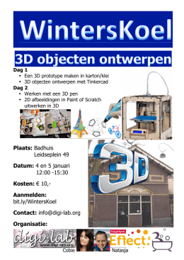 Plaats: Badhuis Leidseplein 49 Datum: 4 en 5 januari 12:00