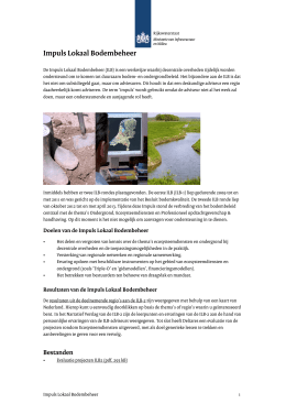 Impuls Lokaal Bodembeheer - Rijkswaterstaat Leefomgeving