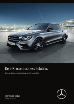 De E-Klasse Business Solution. - Mercedes-Benz