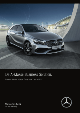 De A-Klasse Business Solution. - Mercedes-Benz
