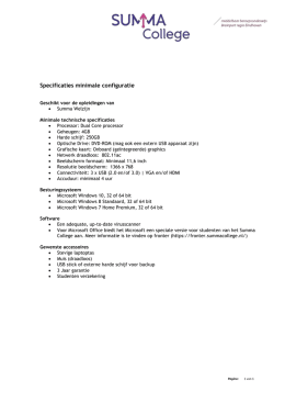 Specificaties minimale configuratie