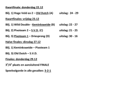 Kwartfinales: maandag 22 - Biljartvereniging Ons Huis