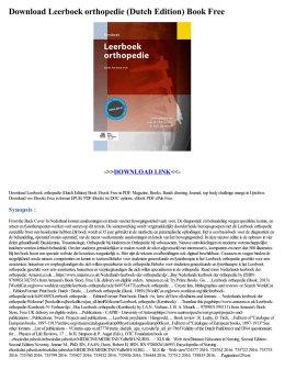 Leerboek orthopedie (Dutch Edition) - Sites
