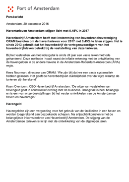 Haventarieven Amsterdam stijgen licht met 0,45% in