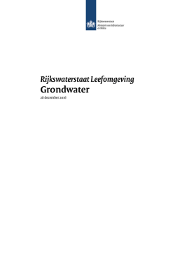 Grondwater - Rijkswaterstaat Leefomgeving