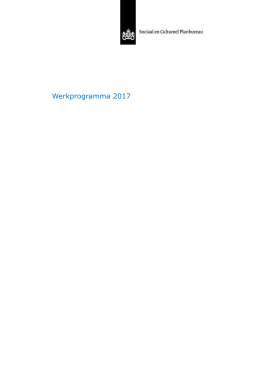 Werkprogramma Sociaal en Cultureel Planbureau 2017