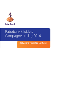 Rabobank Clubkas Campagne uitslag 2016