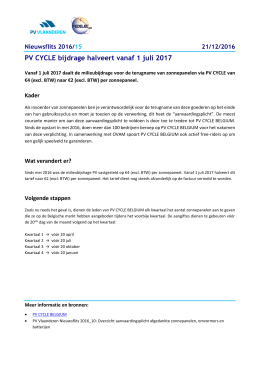 PV Vlaanderen Nieuwsflits 2016/15