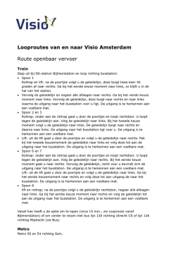 Looproutes van en naar Visio Amsterdam Route openbaar vervoer
