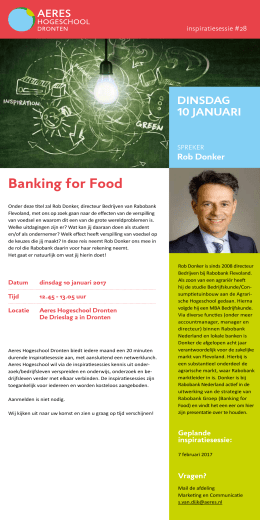 Banking for Food, Aeres Hogeschool Dronten