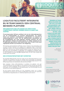 loqutus faciliteert integratie bij m-team dankzij een centraal beheerd
