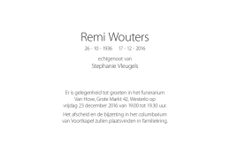 Remi Wouters - Van Hove Begrafenissen