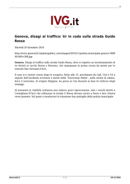 Genova, disagi al traffico: tir in coda sulla strada Guido