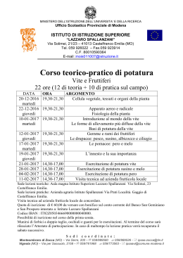 Corso potatura 2016-2017 - Istituto Lazzaro Spallanzani