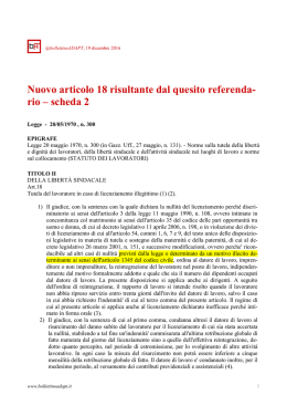 Nuovo articolo 18 risultante dal quesito referenda- rio