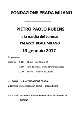13 gennaio 2017: visita a Milano