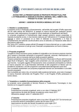 Bando assegni STaRs 2017 - Università degli Studi di Bergamo