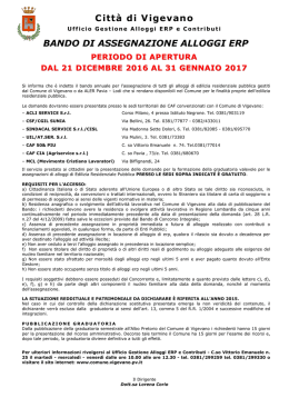 Manifesto bando ERP - Comune di Vigevano