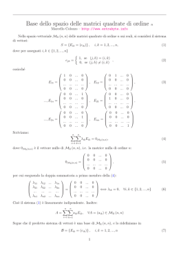 Base dello spazio delle matrici quadrate di ordine n
