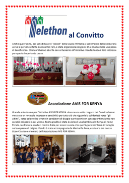 Telethon e Associazione AVIS FOR KENYA al Convitto