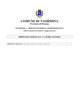 Ordinanza allerta meteo Comune di Taormina