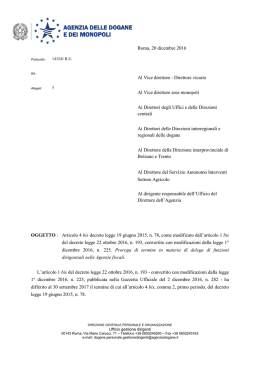 Articolo 4 bis decreto legge 19 giugno 2015, n. 78, come modificato