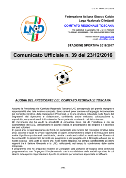Comunicato Ufficiale