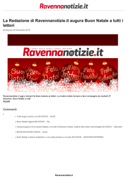 La Redazione di Ravennanotizie.it augura Buon Natale a tutti i lettori