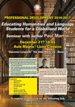 Educating Humanities and Language Students for a Globalised World