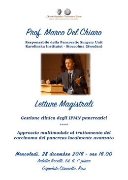 Letture pancreas Del Chiaro