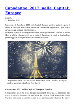 Capodanno 2017 nelle Capitali Europee - Mondo Viaggiare